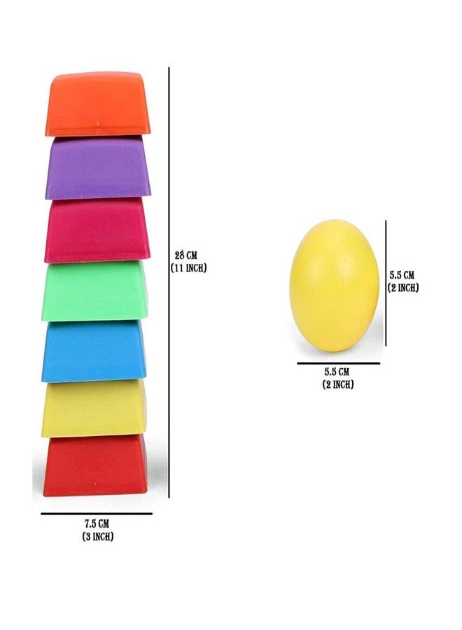 Spocco | Lagori/Pitthu/Sitoliya Game Set - Indian Traditional Outdoor Game for Kids | 7 Plastic Tiles & 1 Ball | Multi-Color, Traditional Indian Game Set for Kids | LP-100 - Image 2
